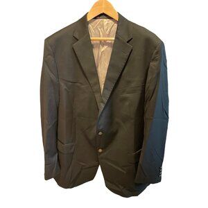 Hart Schaffner Marx Mens Black Blazer 2-Button Classic Fit Made In USA 40R Wool